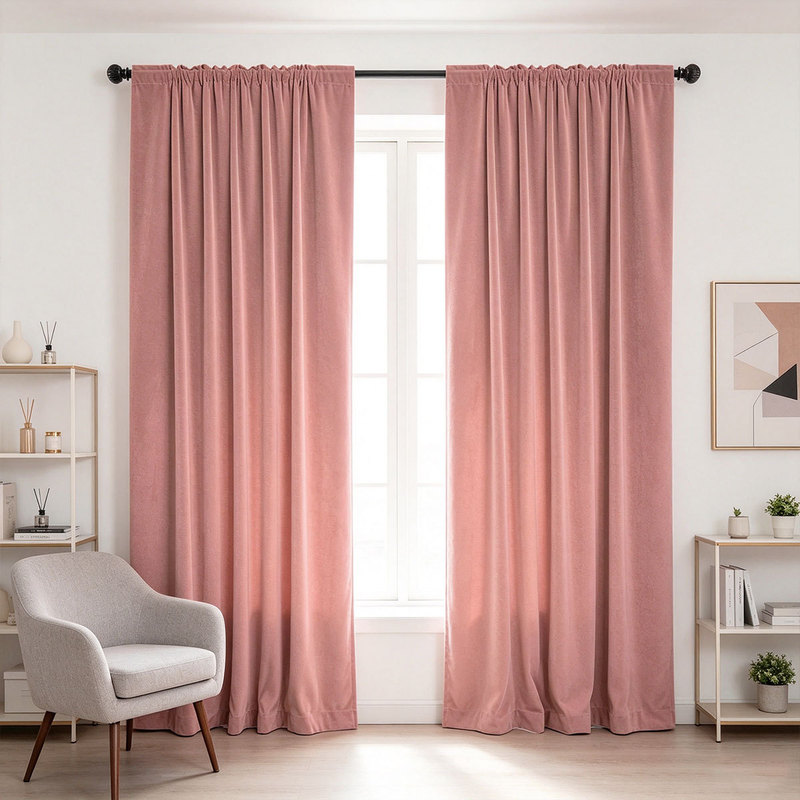 Curtain Rods - 2 шт. однотонные бархатные шторы с
