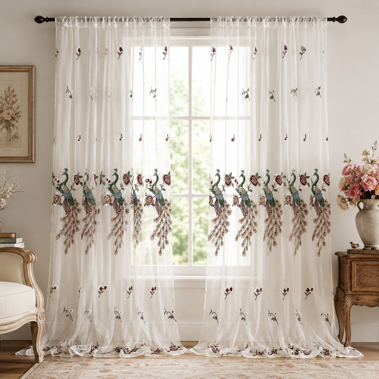 1 штука, белая прозрачная зана – обзор и цена Curtain Rods