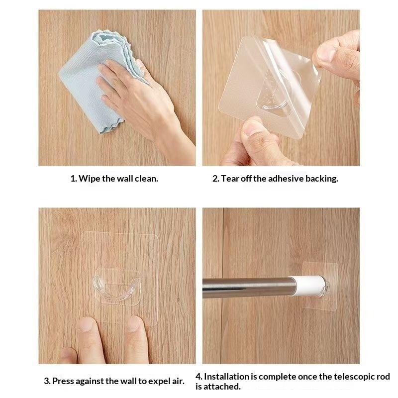 4 шт. прозрачных самоклеящихся – обзор и цена Curtain Rods